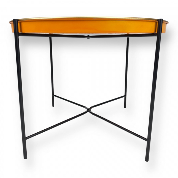 Tablett Vitoria Ø 46 cm – Klappbarer Tabletttisch in Gelb im marokkanischen Stil